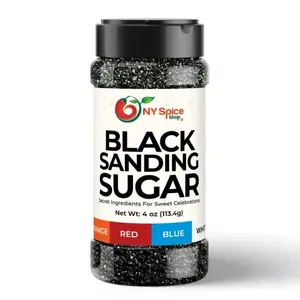 NY Spice Shop Black Sanding Sugar - Sweet Colorful Edible Sprinkles for Cookies, Baking, Ice Cream, Desserts & Crunchy Toppings - Bake