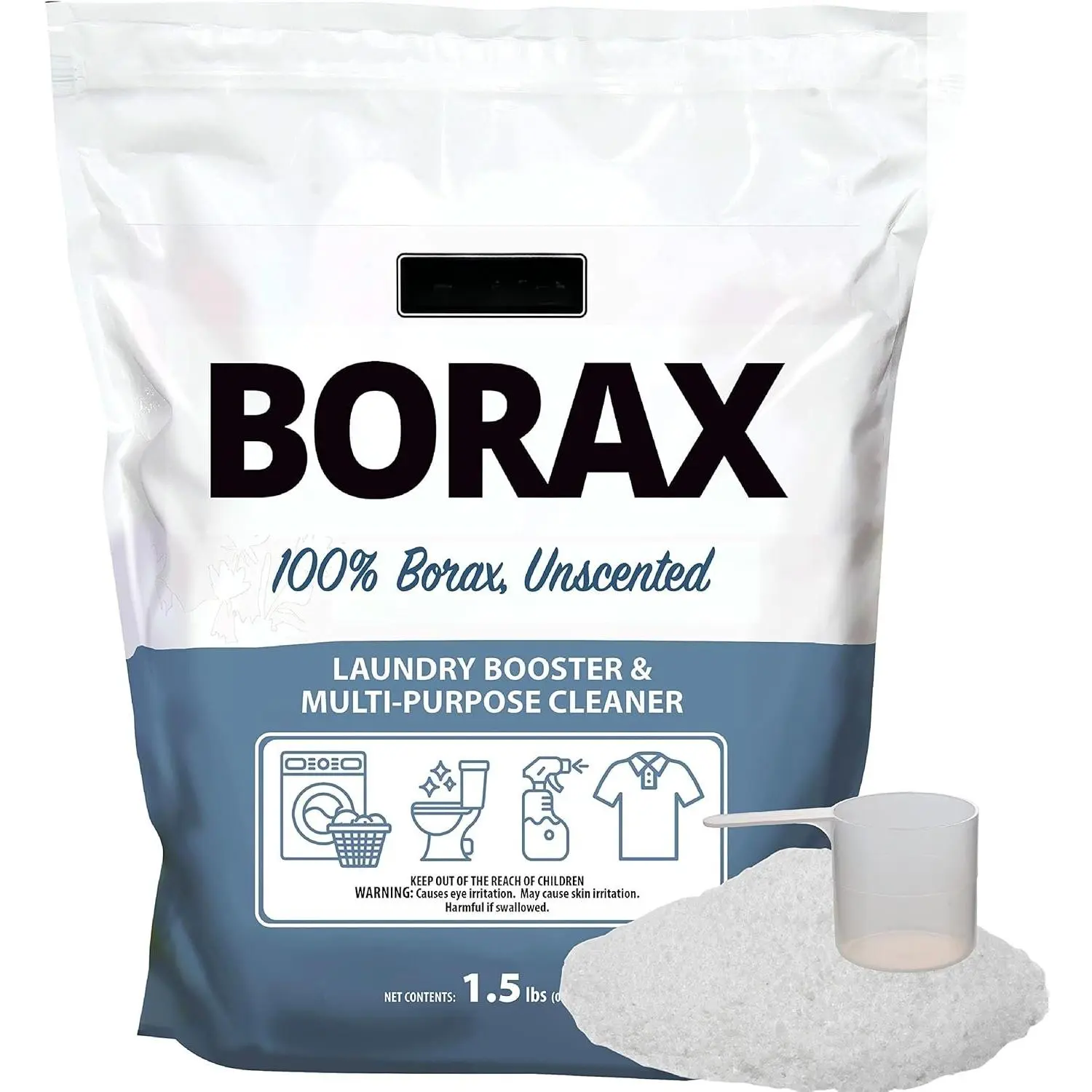 Borax  Hard Water Laundry Booster and  Multi-Purpose Cleaner, 1.5lb (Unscented)