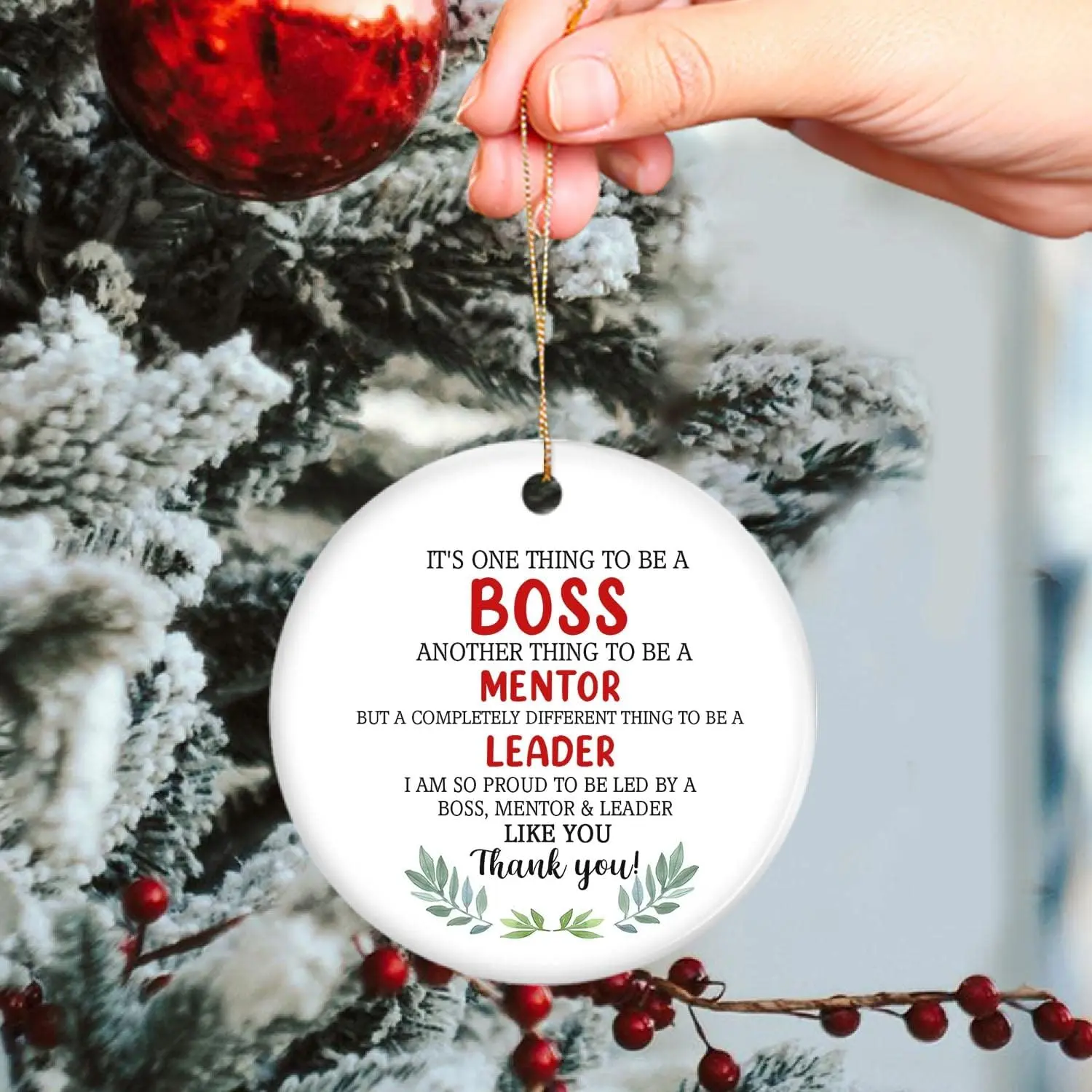 Thank You Boss Gift, Christmas Boss Gifts for Men, Boss Lady Gifts for Women, Christmas Decorations, 2024 Christmas Ornament, Holiday Decor