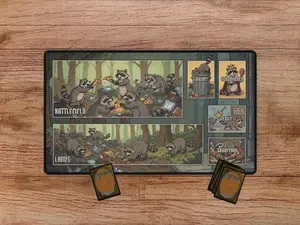 Trash Panda Playmat for MTG - Funny MTG Playmat, Playmat With Zones, Racoon Playmat
