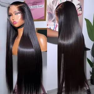 Bling Hair VIP 13x4 13x6 360 HD Transparent Frontal Wig Human Hair Bone Straight Lace Front Wigs 180 Density Brazilian Real Human Hair Wigs For Women