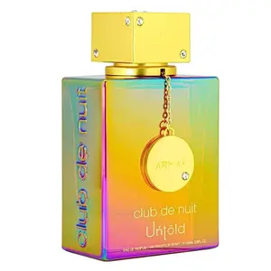 Armaf Unisex Club De Nuit Untold EDP Spray 3.6 oz - Vibrant Rainbow Bottle with Gold Chain Charm Fragrance Gift