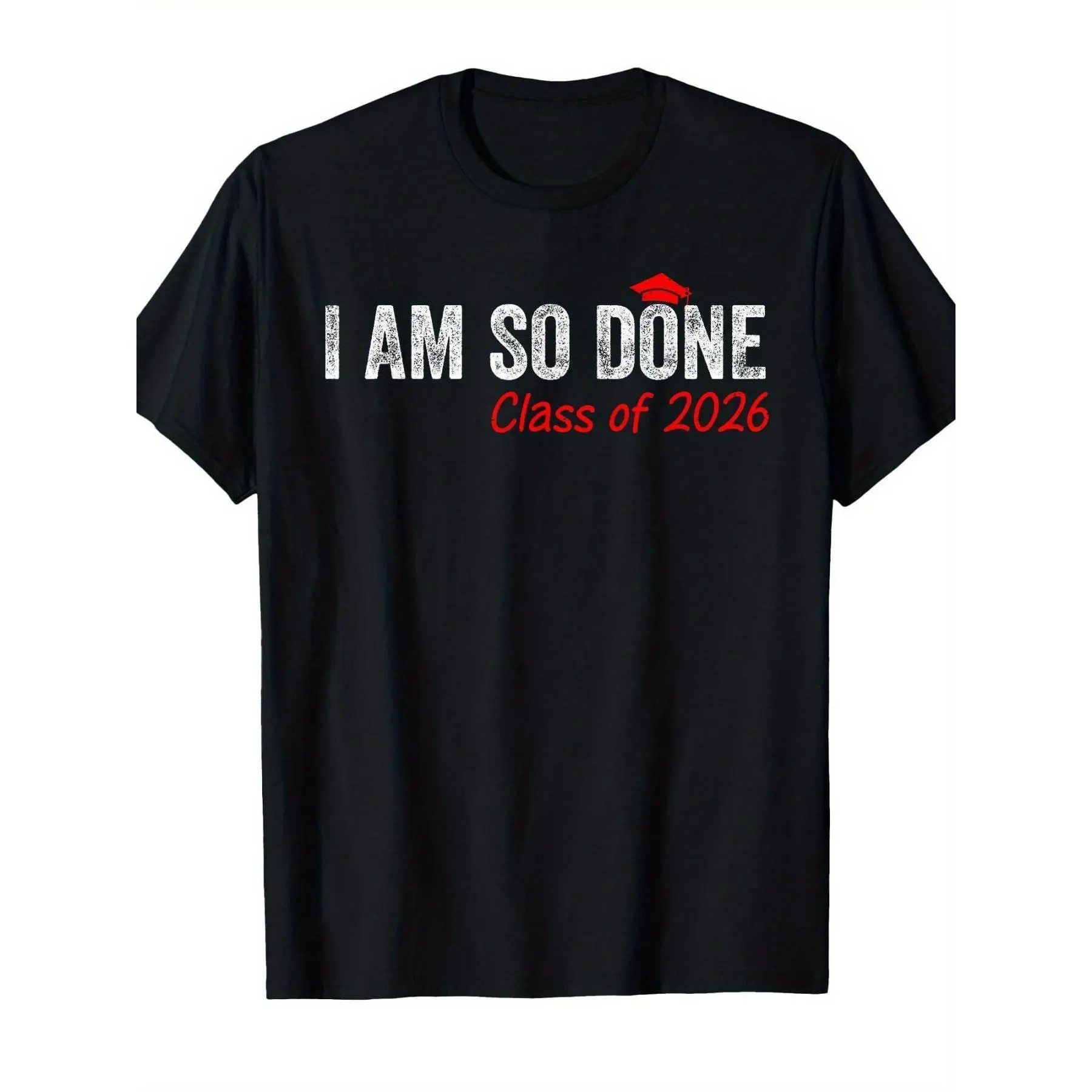 2026 Graduation Class of 2026 Grad T-shirt | Unisex, Pure Casual Crew Neck Outdoor Short-sleeved T-shirt, Suitable for Graduation Season, School Parties, All-season Wear, Sizes S-xxxl
