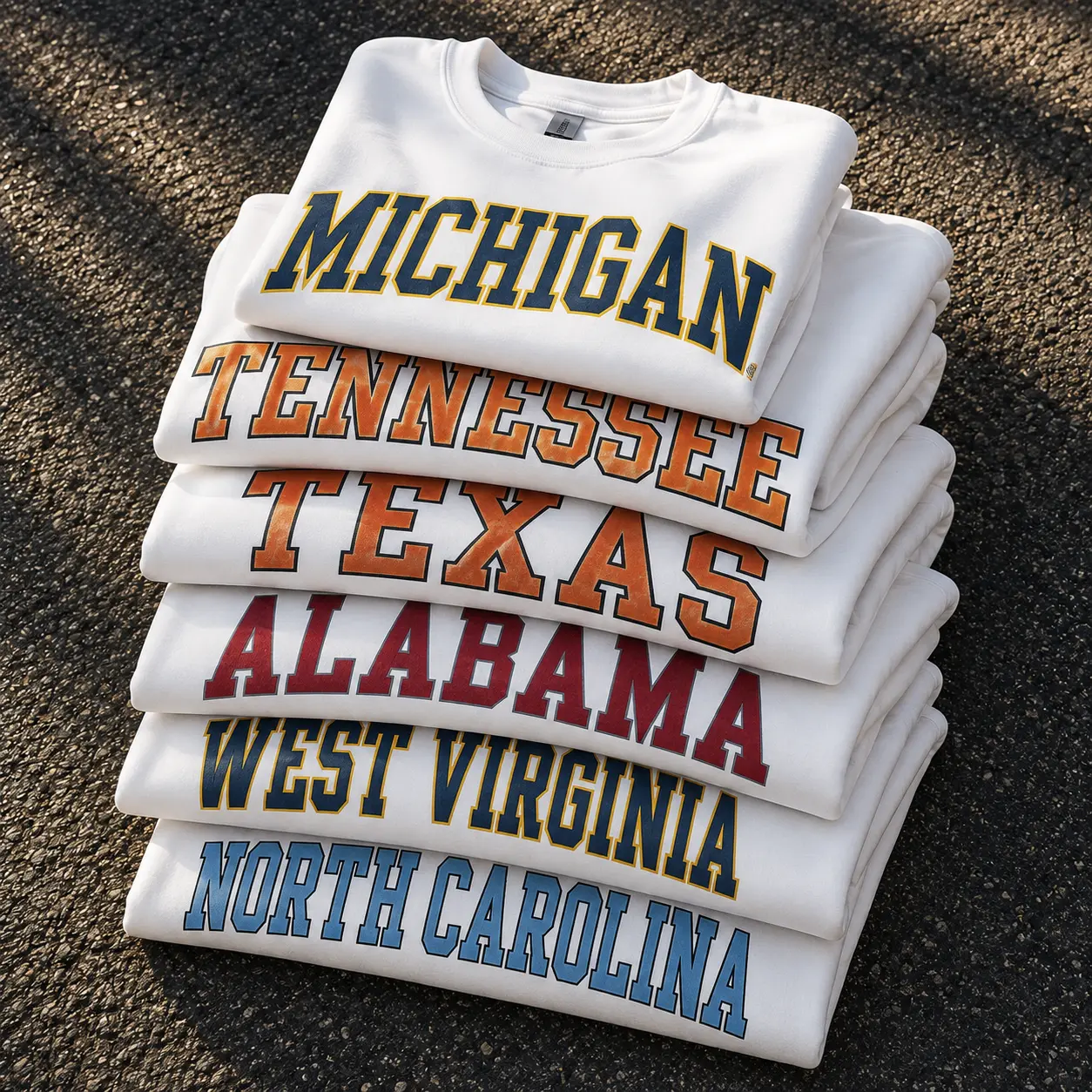 Vintage State Name Sweatshirt, Retro Varsity Letter Crewneck Pullover, Classic Collegiate Style Campus Apparel, Unisex Game Day Top Gift for Students Alumni Men Women Sports Fans