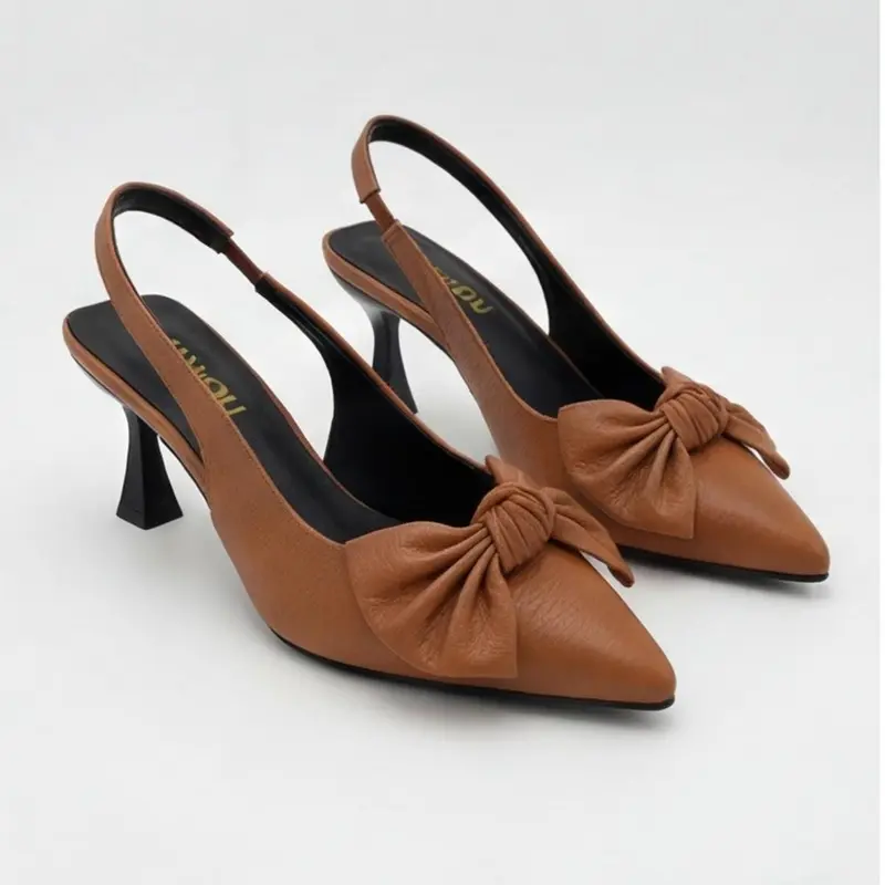 ORX223 Women's Classic Bow-Pointed High-Heel Dress Shoes - Cute, Comfy Fit with Buckle, Shoes for Women for Evening Occasions and Date Nights