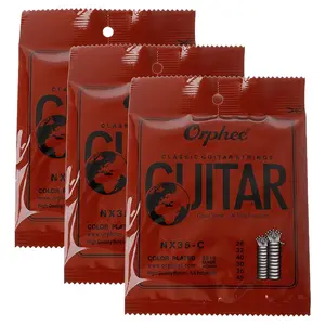 Orphee 1/5/10 sets of Nylon Strings, NX35-C Classical Guitar Strings, Black Hard Tension