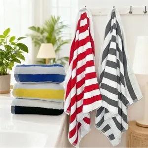 Colorful Striped Beach Towel, Large Sand-Free Quick-Dry Lightweight, Ultra-Absorbent Soft for Swimming Pool Camping Beach, Great Gift for Adults