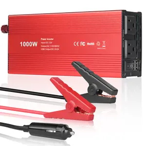 1000W Power Inverter for Car and Solar Use, 12V DC to 110V AC Converter with Dual AC Outlets & USB Ports, Fast Charging, Digital Display, Overload Protection, Ideal for Camping, Emergencies, and Home Use