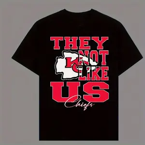 Newest Design They Not Like Us Kansas City Football 2024 T SHirt Gift For Fans Short Sleeve Round Neck Tee With Pure Cotton 220g[]