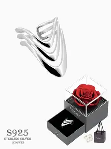 S925 Sterling Silver Fashionable Multi-layer Cuff Design, Fashion Jewelry for Party, Daily Clothing Decor, Trendy All-match & Exquisite Jewelry for Birthday Gift, Elegant Ring, Statement Ring