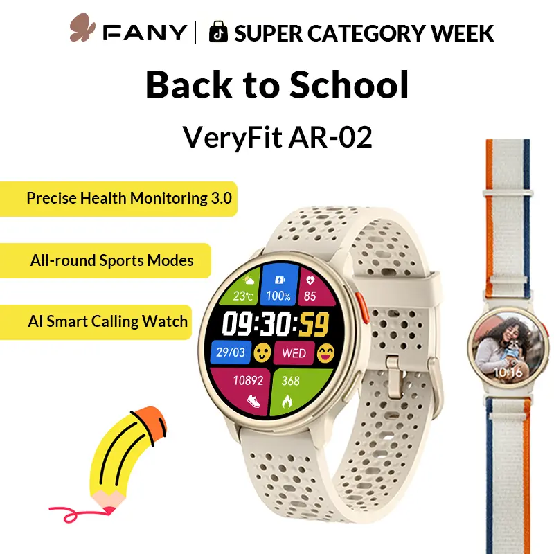 FANYAR-02 Universal AI Smart Watch - Wireless Wearable Tech Device with Silicone Band, 1.27in AMOLED Full Touch Clock Display, IP68 Waterproof, Bluetooth Music Player, Health Trackers, Phone Call Support for iOS/Android