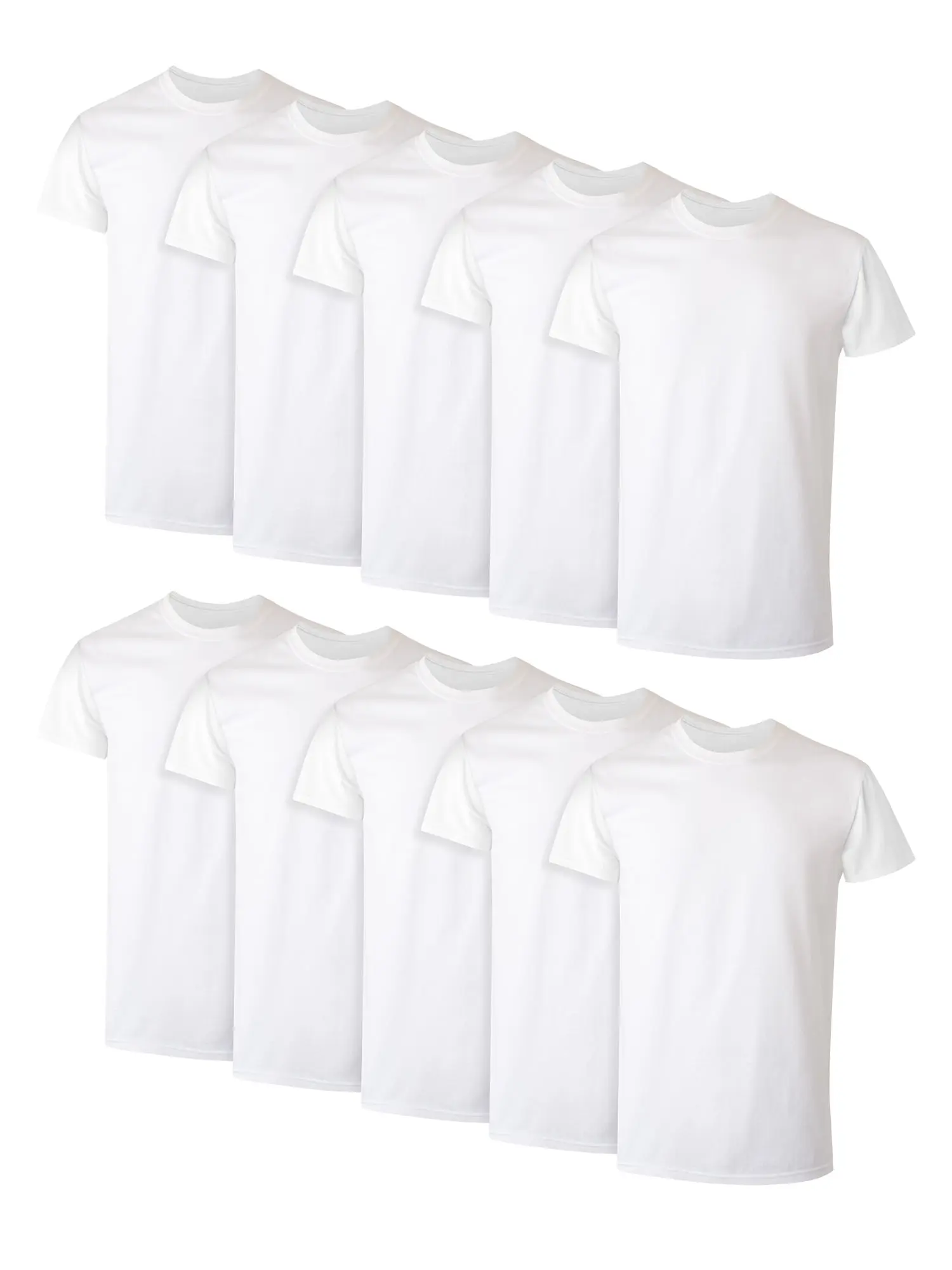 Men's Crew Neck T-Shirt Undershirts 10 Pack Soft Cotton Short Sleeve Basic Tee for Everyday Wear Black & White