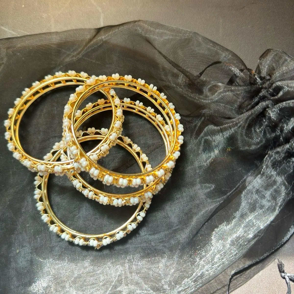 Bangles/churi with Beads and Stones Set