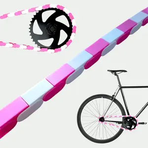 White & Pink Bicycle Chain Caps