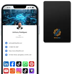 Digital NFC Business Card – Black PVC – Tap to Share – No Monthly Fee link card nfc chip