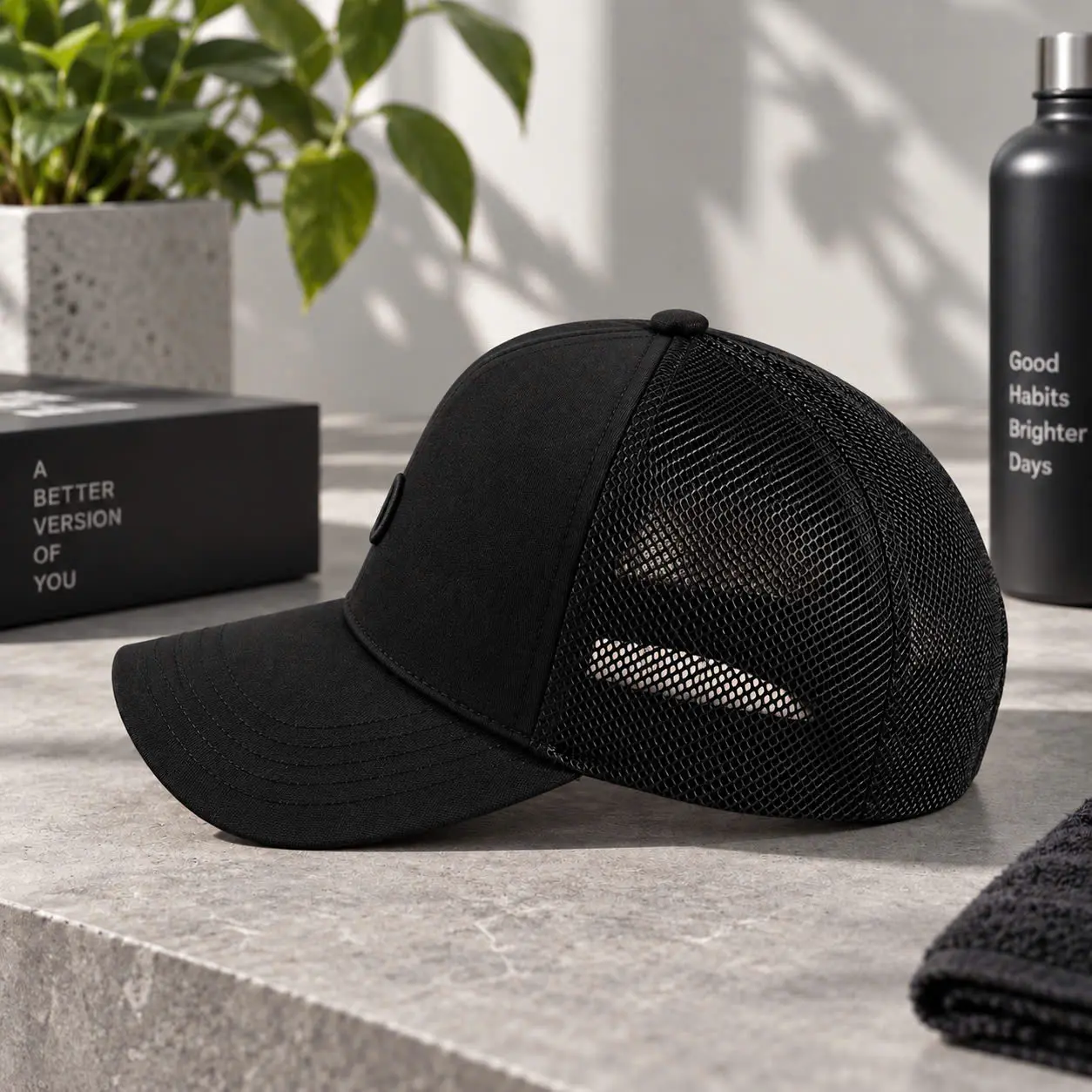 Adjustable Mesh Back Baseball Cap for Men & Women, Breathable Trucker Hat with Curved Brim, Casual Outdoor Everyday Cap