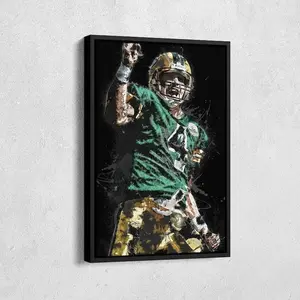 Brett Favre Poster Celebrating Gunslinger Greatness, Green Bay Football Wall Art for Home and Man Cave [UNFRAMED - PRINT ONLY]