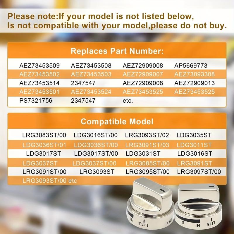 1pc AEZ73453509 Stove Knob Replacement Parts, Compatible with LG Gas Range/Oven Models LRG3036ST LRG3095ST LRG3091ST LRG3093ST LRG3035ST LDG3036ST, OEM AEZ72909008 AP5669773 2347547 PS7321756