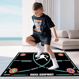 Basketball Training Mat Footwork & Dribbling Training Pad Anti-Slip Noise Reduction Improve Ball Handling Agility Speed Durable Indoor Basketball Practice Equipment for Kids Adults Home Gym