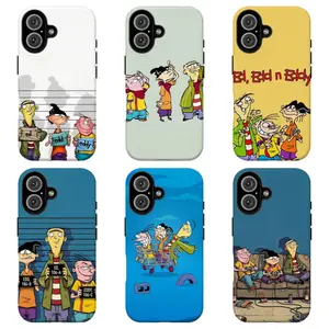 FL-Ed Edd n 3ddy 90s Cartoon Phone Case,Retro Nostalgic Aesthetic Cover For iPhone 11 12 13 14 15 16 17 Air Pro Max for Samsung S26 S25 S24 S23 S22 S21 Case,Gift for her/him/fans