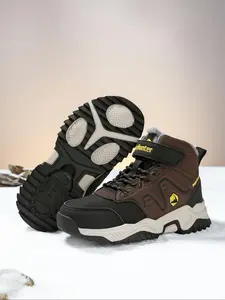 Warm Fleece Lined Outdoor Hiking Shoes, Kids Cotton Sneakers, Comfortable Winter Footwear for Boys and Girls, Autumn and Winter New Arrivals, Athletic Shoes, Trek Shoe