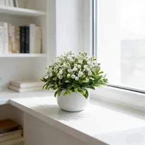 Artificial Starry Night Wedding Plant Pot, Indoor Decorative Desktop Ornament, Plastic Flower Potted Fake Plant, Home Decoration