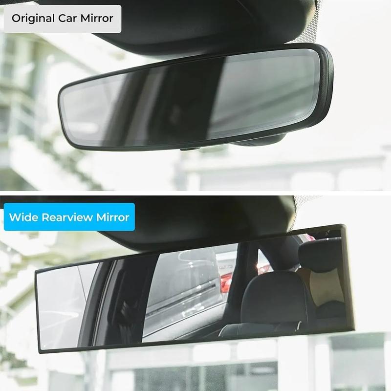 Universal Panoramic Anti-Glare Rear View Mirror - Wide Angle Clip On, Interior Blind Spot Mirrors for Car, SUV, Trucks