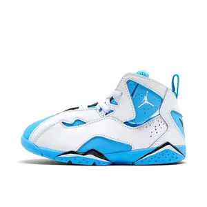 Toddler's Jordan True Flight White/University Blue-Black  (343797 140)