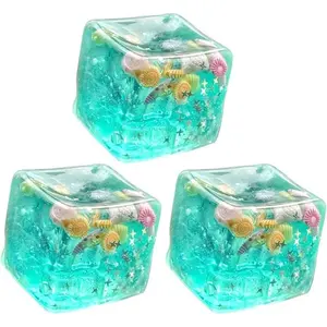 Ice Cube Stress Balls - Marine Shells Squishy Set, Soft Slow Rise Sensory Fidget for Anxiety Relief, Stretchy Squeeze Balls for Adults