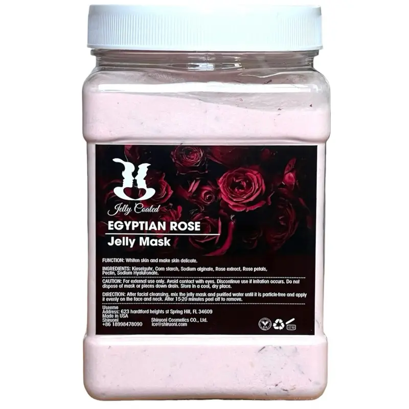 Egyptian Rose Jelly Mask Powder with Mixing Bowl & Tools Set, Facial Mask for Spa Use, All Skin Types