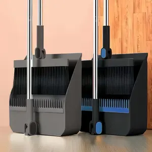 2-in-1 Broom and Dustpan Set – Long Handle Upright Sweeping Kit, Hair-Resistant Cleaning Combo for Home & Outdoor Use