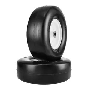 Lawn Mower Tires 13x5-6, 2-Pack Tubeless Tractor Tire & Wheel Assembly, Flat-Free PU Tires, 3.25-5.9" Hub, 3/4" Bushing, Adapter Kit 13 x 5-6 Solid Tire