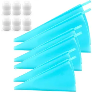 Reusable DIY Silicone Ice Piping Cream Pastry Bag Cake Decorating Baking Decorating Tools, Silicone Pastry Bags, Reusable Icing Piping Bags Baking Frosting Cookie Cake
