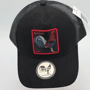 Gallo Fino Brand Albany Cap with Red Design and Patch, Black Mesh Back, Adjustable Fit