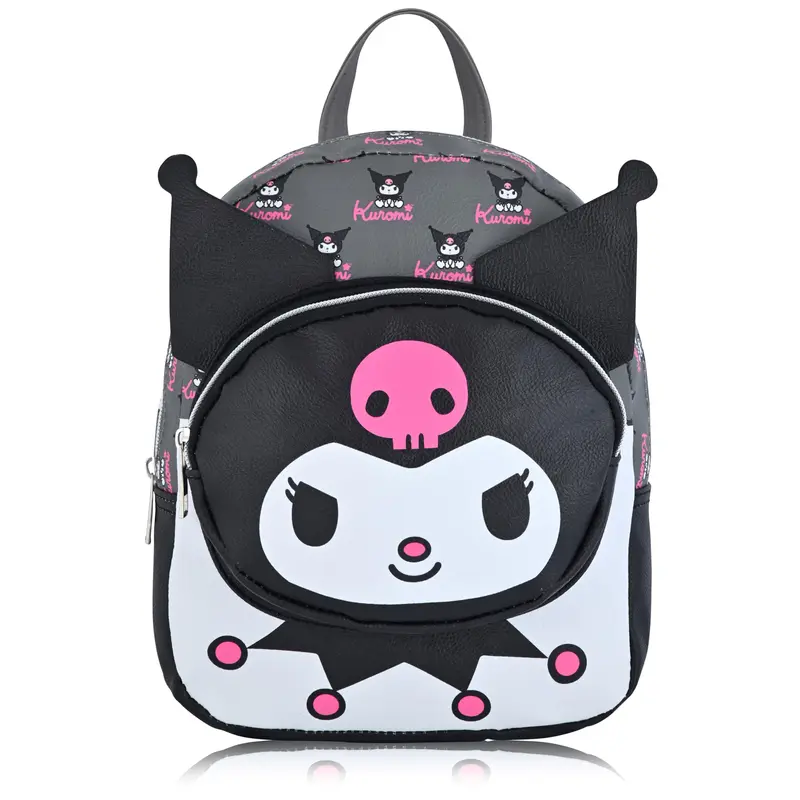 Loungefly Sanrio Hello Kitty & Friends Kuromi Fuzzy Black Mini Backpack New Loungefly kuromi mini backpack - Gem main image 3