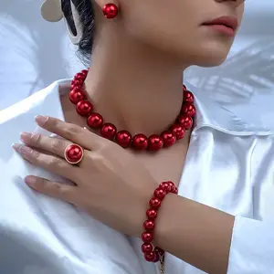 Necklace Pearl Chain Jewelry Set