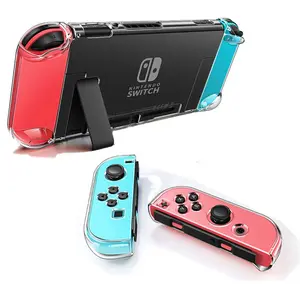 Z-KCS24 Dockable Clear Case for Nintendo Switch, 3 in 1 Protective Case Cover for Nintendo Switch and Joy-Con Controller with Clear Grip Cover Shock-Absorption(Crystal Clear,NOT for Switch OLED)