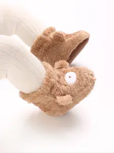Autumn Winter Baby Shoes Newborn Cotton Slippers, Fleece Lined Foot Cover Cartoon Plush Socks Shoes, Cute Infant Booties, Baby Walking Shoes