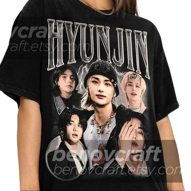 Hyunjin Retro 90s Bootleg T-shirt, KPOP T-shirt and Gift For Her or Him - SKZ Shirt