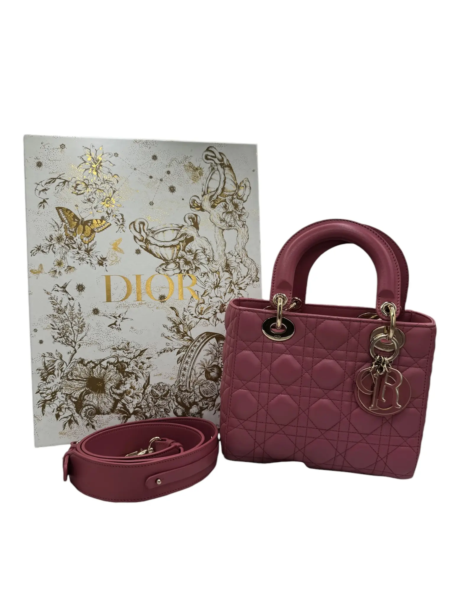 Pre-owned DIOR Lambskin Crossbody Bags My ABC Lady Pink Leather