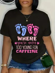 100% Cotton Unisex NICU Where You're Never Too Young For Caffeine NICU Nurse Round Neck Short Sleeve T-Shirt Women's Men Graphic Tee