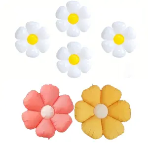 6 Piece Daisy Flower Balloons, Aluminum Foil Round Multicolor, Perfect for Summer Parties, Easter, Mother's Day, Graduation, Harvest Celebrations