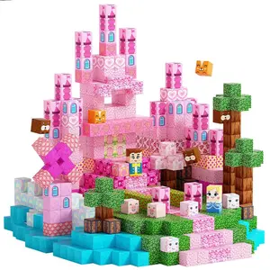 Princess Castle Magnetic Puzzle, 150 Pieces Montessori Stem Toy, Suitable for Girls Ages 3-8, Creative Sensory Building Blocks, Building Block Sets