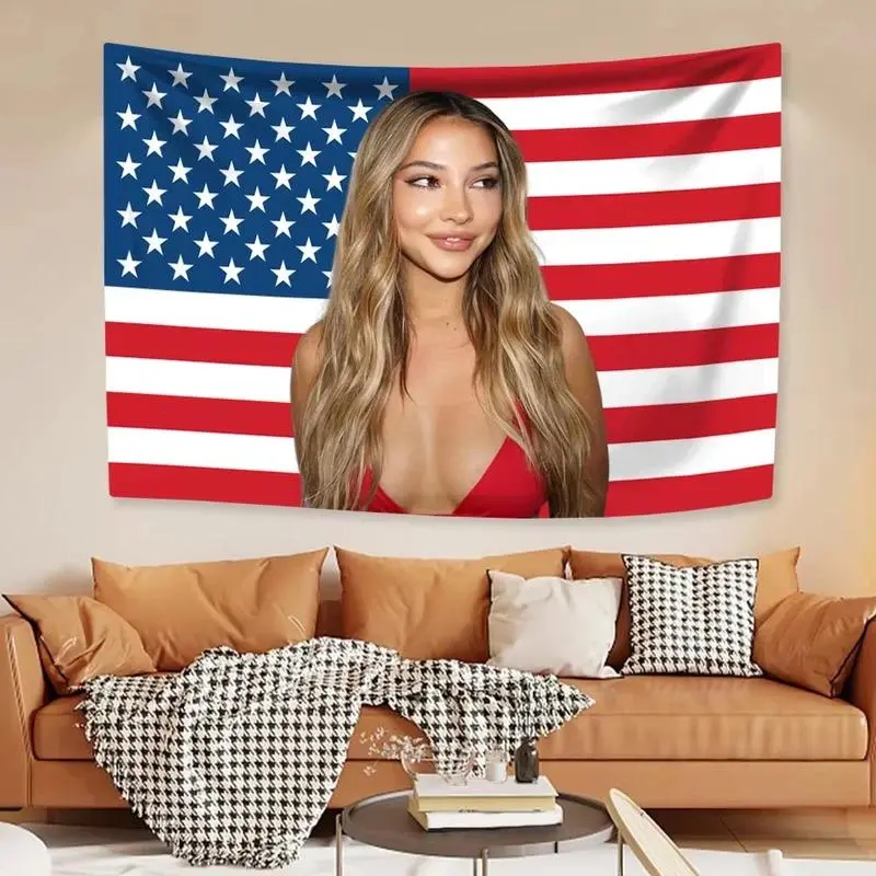Sarah Camerons Outer Banks American Flag Decorative Tapestry, 40in x 60in Living Room Wall Decor Hanging Wall Art, Patriotic Theme American Flag Art Tapestries for Bedroom Dorm Outdoor, Fans Gifts 21201