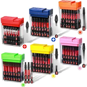 90 count Impact  Bits Set with Colorful Boxes, 2"  (PH2,PZ2,SQ2,T10,T15,T20,T25,T30) S2 Steel Multi Driver Bits