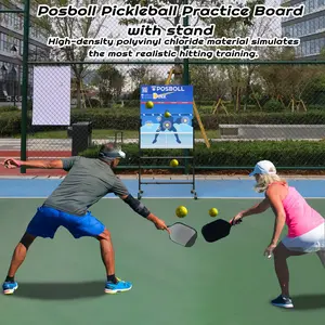 Posboll Pickball practice board, Pickball light-strike rebounder with stand, Pickball practice wall, adjustable angle, portable