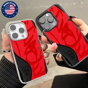 Red Black Luxury Slogan Aesthetic Design Pattern Casing For iphone17 16 15 14 13 12 11 XS Plus Pro Max Samsung22 23 24 25 FE Ultra [Compatible withMagSafel] Magnetic transparent Soft Silicon TPU Protector Fashion Trend Anti-scratch Stylish Cover