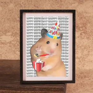 1PC Funny Hamster Refrigerator Magnet, Mini Photo Frame Fridge Magnet, Fun Birthday Gift, Unique Holiday Present, Cute Kitchen Accessory