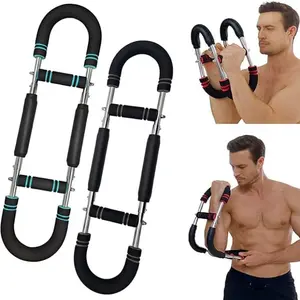 U-shaped chest and arm workout device, portable, home fitness, fitness equipment for both men and women for upper body training, arm trainer, adjustable chest expander portable power, detachable design rod with buckle. ...