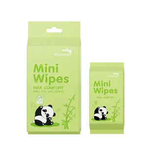 Mini Wipes MAX Comfort: 64 PCS, Compact Credit Card Size, Hypoallergenic & Unscented, 99.5% EDI Water, Ideal for Travel, Face, Hands, & Baby Care, 3 Pack Total 192 Count